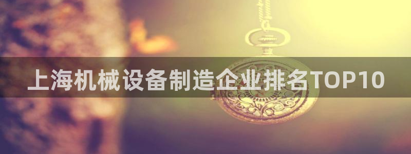 金年会网站拒绝出款说风控部门审核怎么办?：上海机械设备制造企业排名TOP10